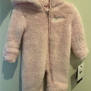 Nike Soft Pink Fleece Baby Footie